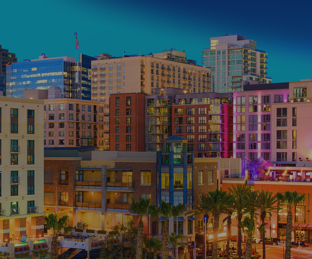 Buildings at night